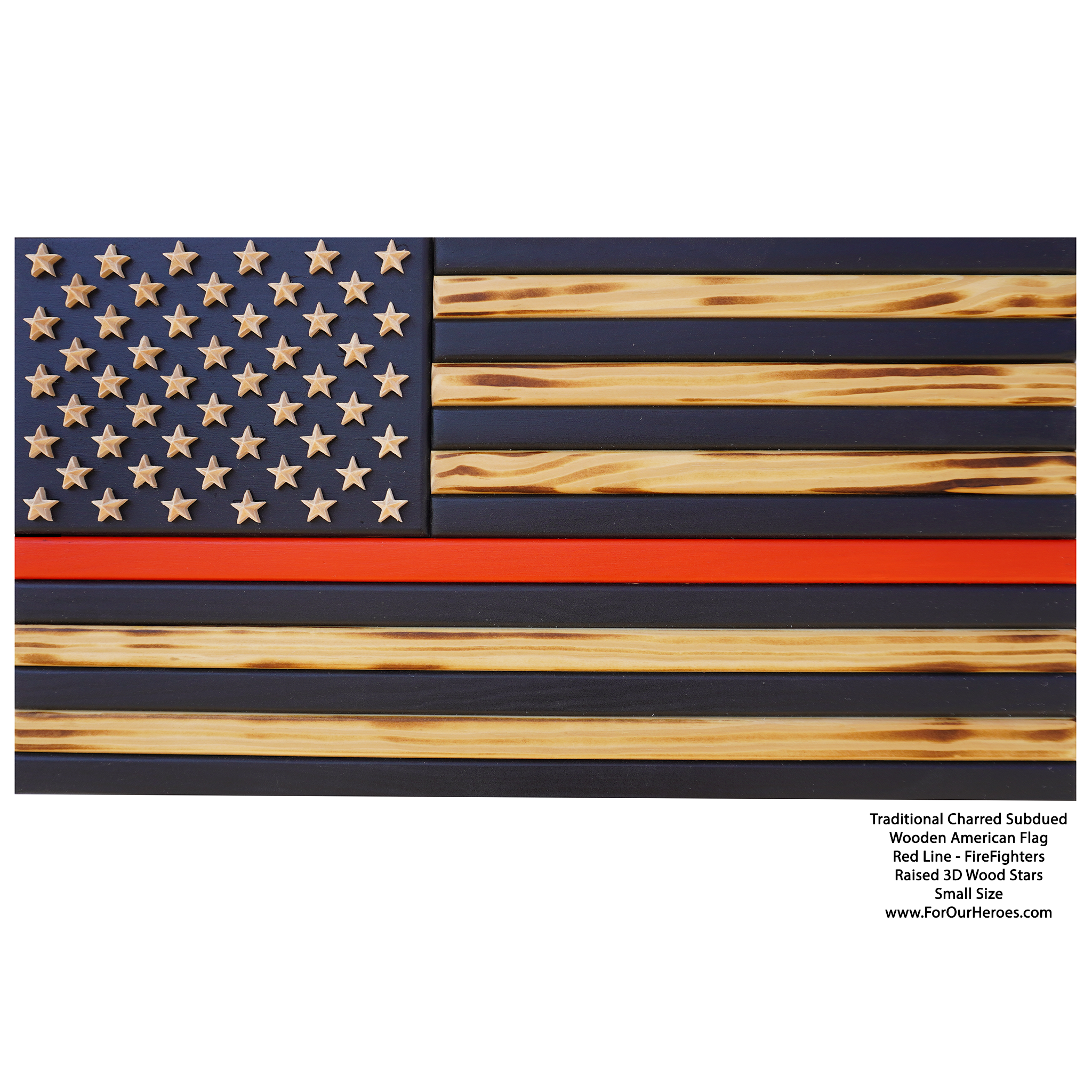 2D TRADITIONAL SUBDUED THIN LINE American Flag (TRUE 3D Raised Stars)