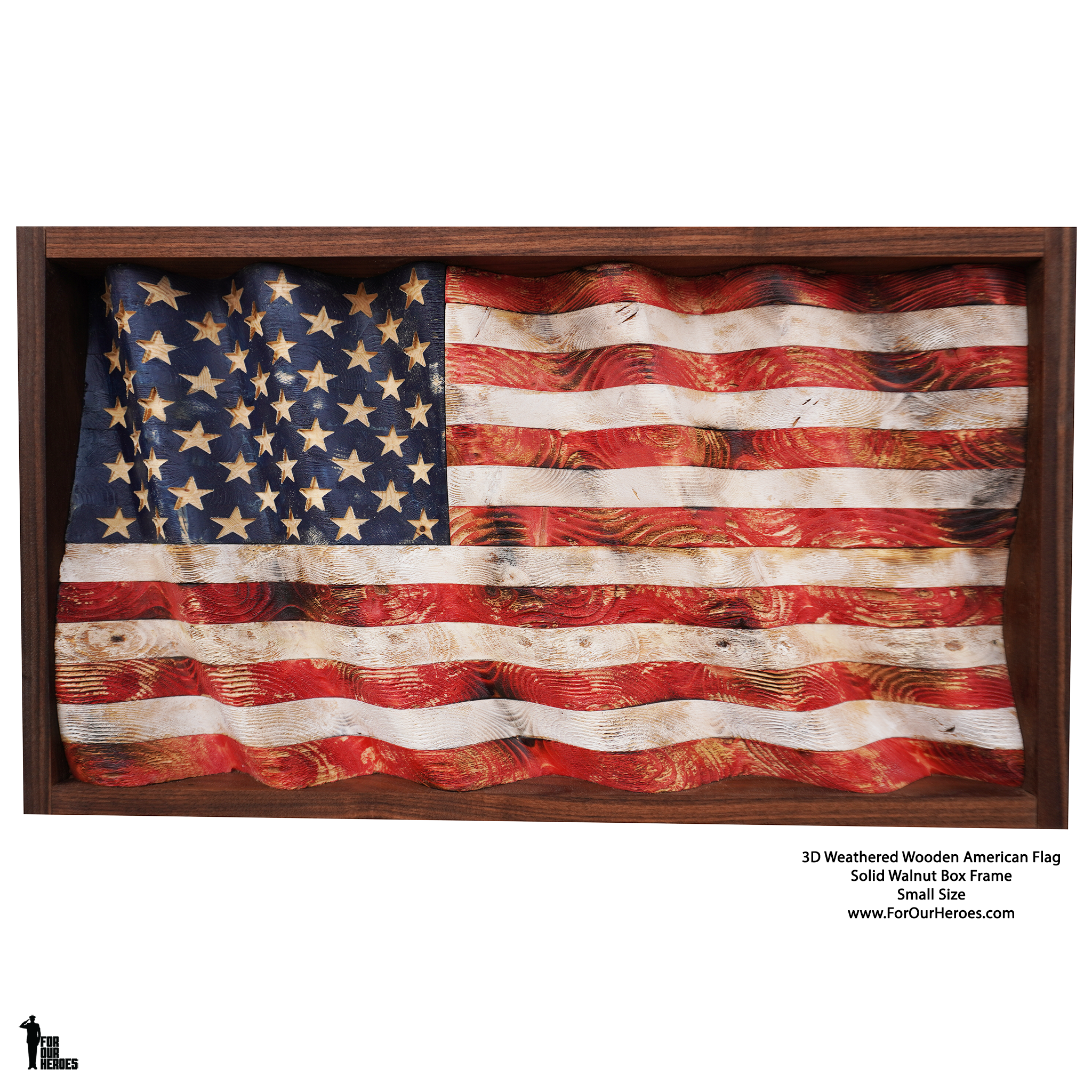3D WEATHERED & RUSTIC American Flag - 0