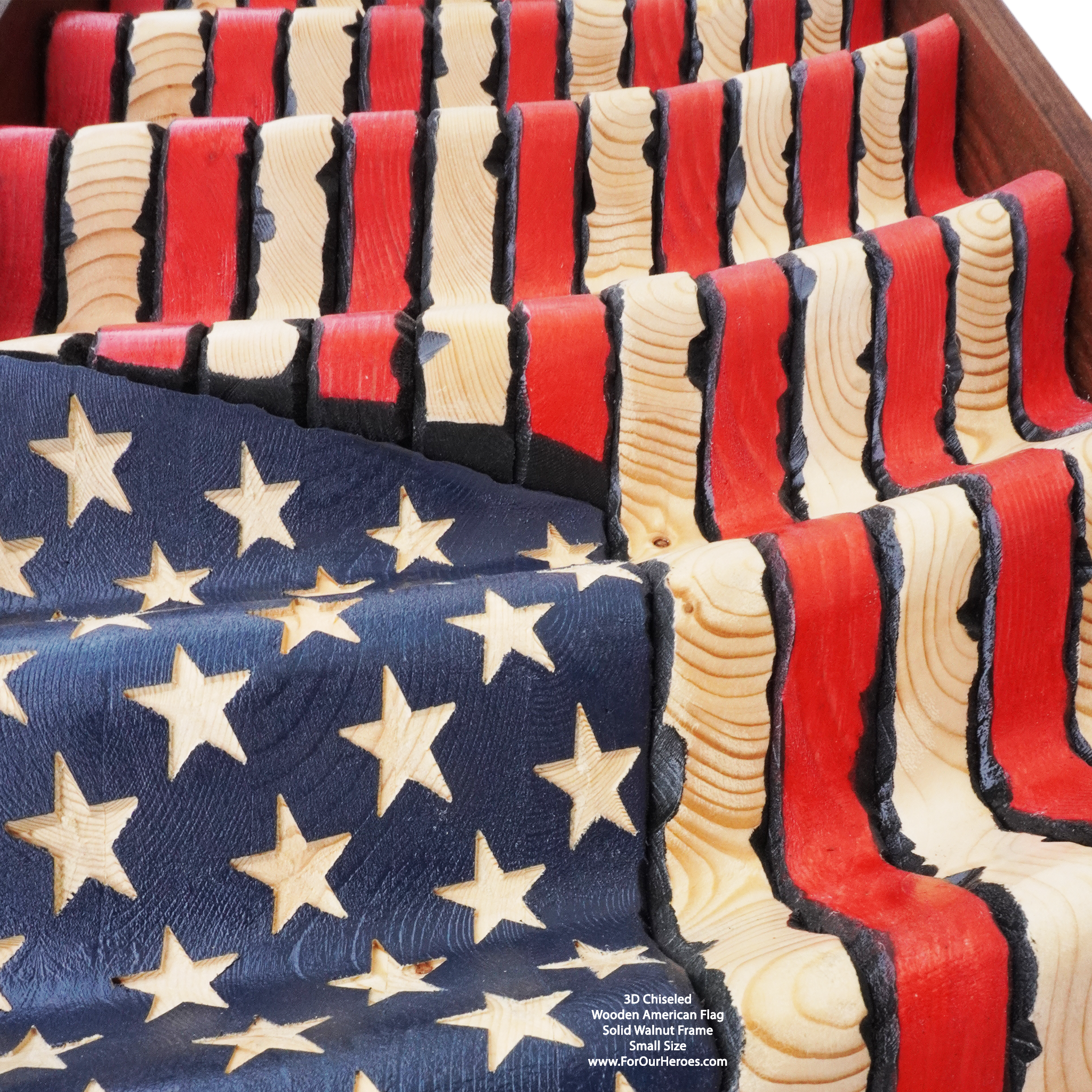 3D Wavy American Flags