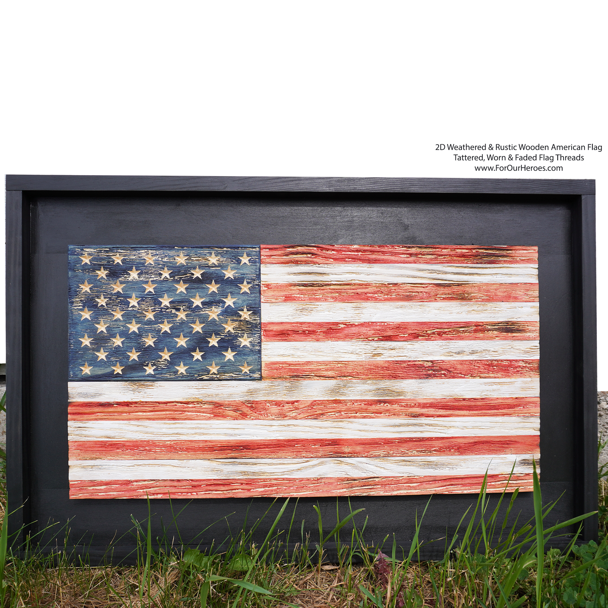 2D WEATHERED & RUSTIC American Flag
