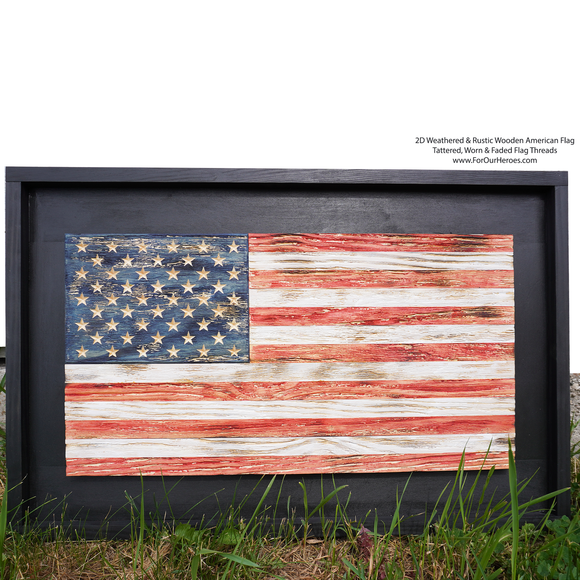 2D WEATHERED & RUSTIC American Flag