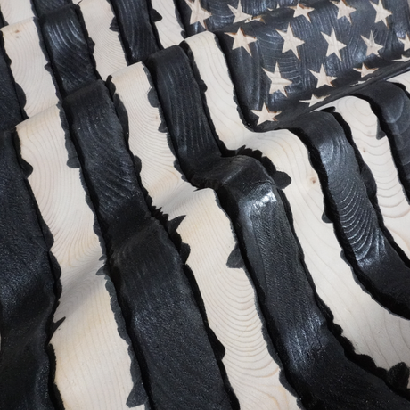 3D SUBDUED CHISELED American Flag (carved stars)