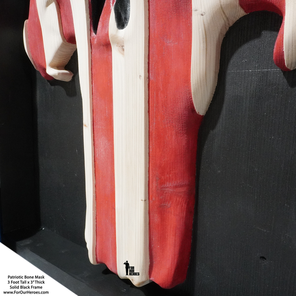 3D SKULL BONE MASK Wooden American Flag