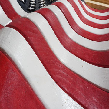 3D BRIGHT American Wooden Flag