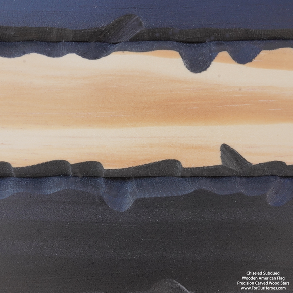 2D SUBDUED CHISELED American Flag (carved stars)