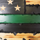 2D SUBDUED CHISELED THIN LINE American Flag (carved stars)-4