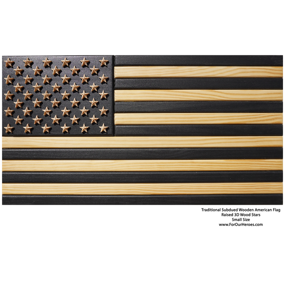 2D TRADITIONAL SUBDUED American Flag (TRUE 3D Raised Stars)