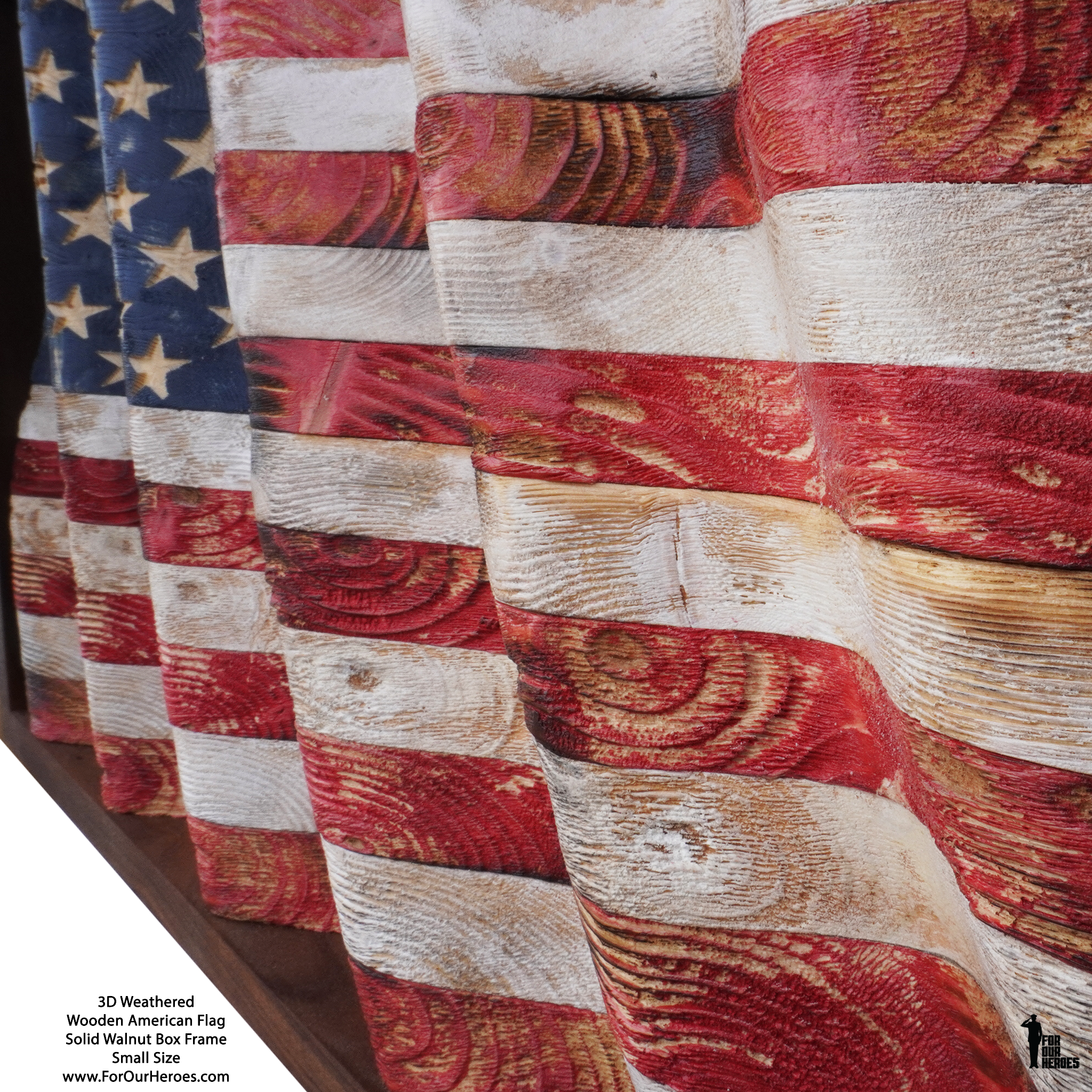 3D WEATHERED & RUSTIC American Flag