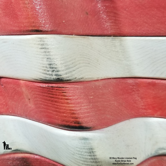 3D Thin Line LINEMEN Wooden American Flag