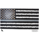2D SUBDUED CHISELED THIN LINE American Flag (carved stars)-5