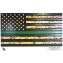2D SUBDUED CHISELED THIN LINE American Flag (carved stars)-2