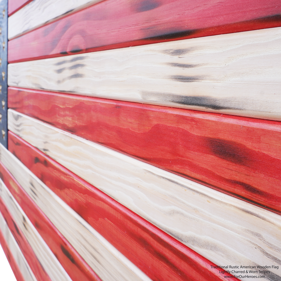 2D TRADITIONAL RUSTIC American Flag (Carved Stars)