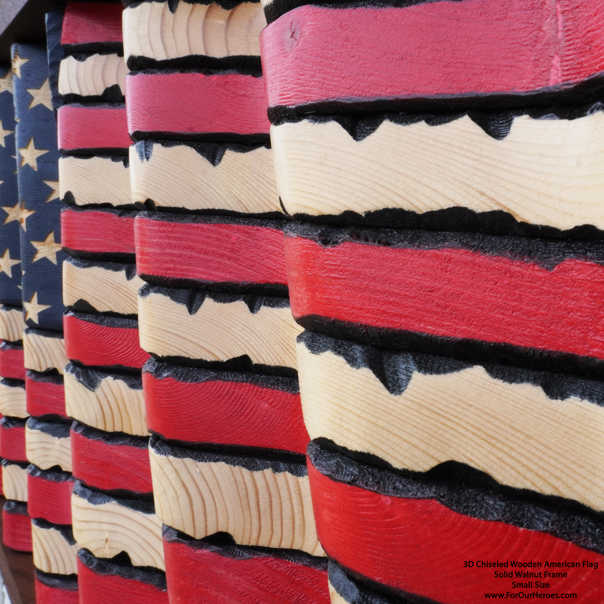 3D CHISELED American Flag